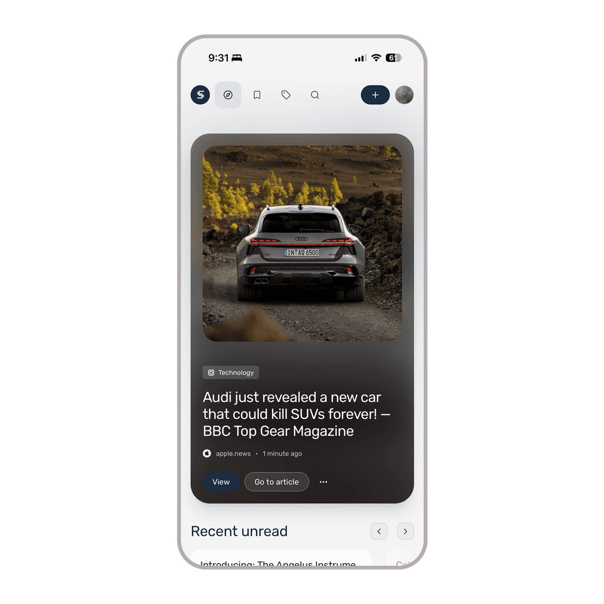 The Discover hero in light mode