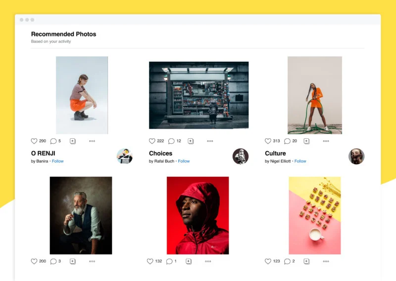 500px Home Feed Results